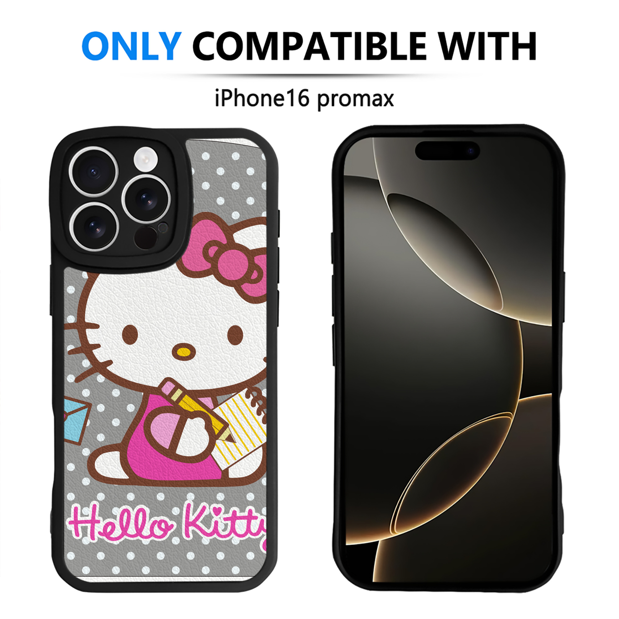 （画像用） Hello Kitty ハローキティ 【iPhone 16シリーズ対応】シリコンスマホケース（レザー調） 材質：シリコン